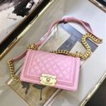 Boy Chanel Flap Shoulder Bag Sheepskin Leather A67085E Pink
