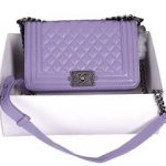 Chanel Boy Flap Shoulder Bag in Sheepskin Leather A67086 Lavender