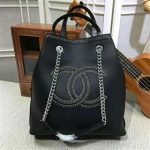 Chanel Calfskin Leather Tote Bag 25811 Black