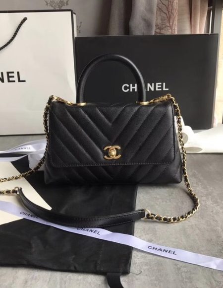 Chanel Small Flap Bag with Top Handle A92990 black