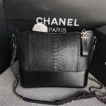 Chanel Gabrielle Shoulder Bag Original Python Leather A93842 Black
