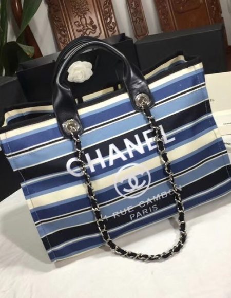 Chanel Shopping Bag A66941 blue& Beige & Black