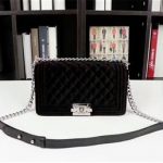 Chanel Le Boy Suede Leather Bag 67086 Black