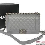 Boy Chanel Flap Shoulder Bag Original Sheepskin Leather A67086 Gray
