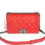 Chanel Boy Flap Shoulder Bag in Original Leather A91205 Red