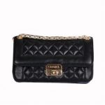 Chanel Flap Shoulder Bag Sheepskin Leather A52261 Black