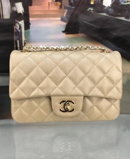 Chanel Original Caviar Leather Flap cross-body bag CF1116 gold Gold chain