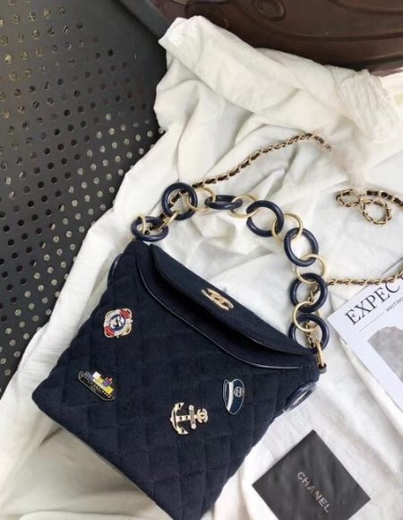 Chanel Bucket Bag A57868 Navy Blue