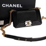 Chanel Boy mini Flap Shoulder Bag in Original Leather A30197 Black&White