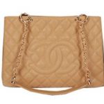 Chanel Classic CC Shopping Bag Apricot Original Cannage Patterns A35899 Gold