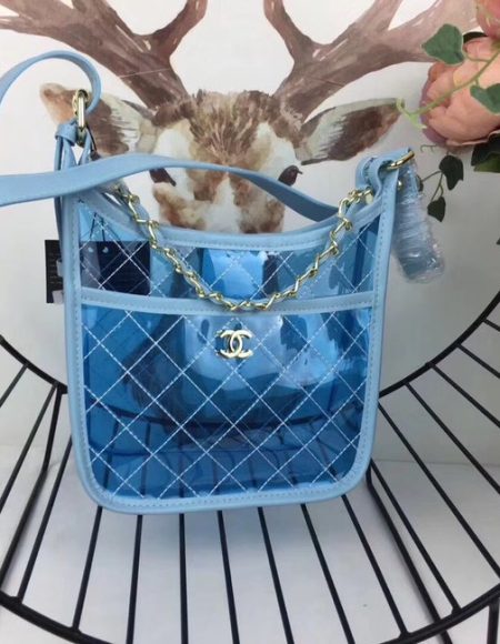 Chanel PVC A225 Lambskin & Silver-Tone Metal Blue