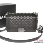Boy Chanel A67086 Flap Shoulder Bag Original Sheepskin Leather Black