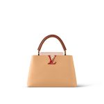 Louis Vuitton LV CAPUCINES MM Arizona Beige/ Eggshell Beige/Wood Brown M20784