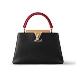 Louis Vuitton LV CAPUCINES MM Black/Arizona Beige/Ruby Red M20704