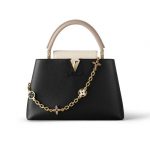 Louis Vuitton LV CAPUCINES MM Black/ Galet Gray/ Pearly Cream M20708