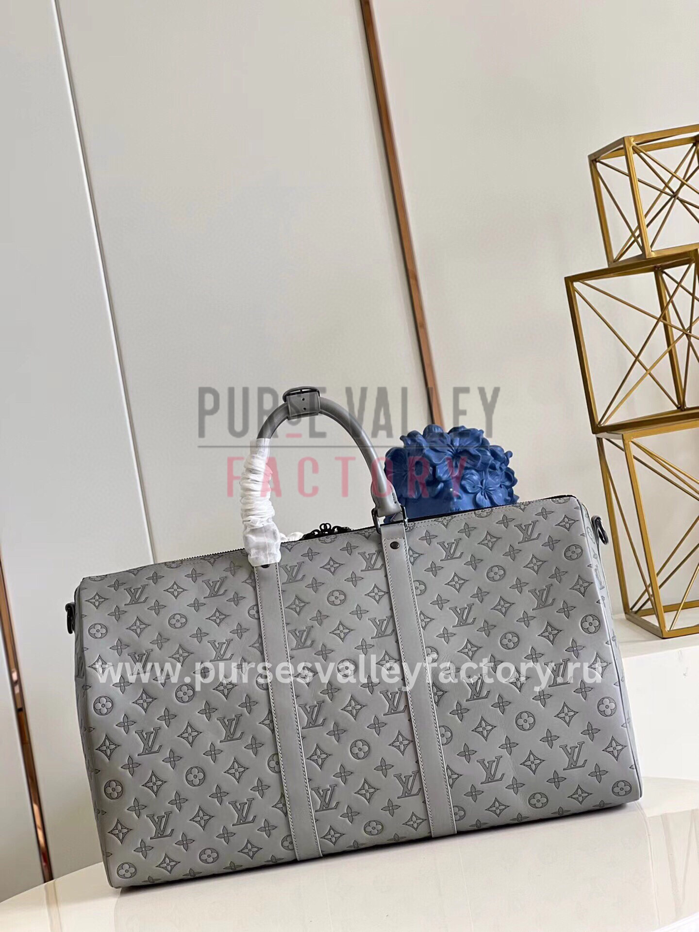 Louis Vuitton Keepall 50 Granite in Embossed Cowhide Leather with