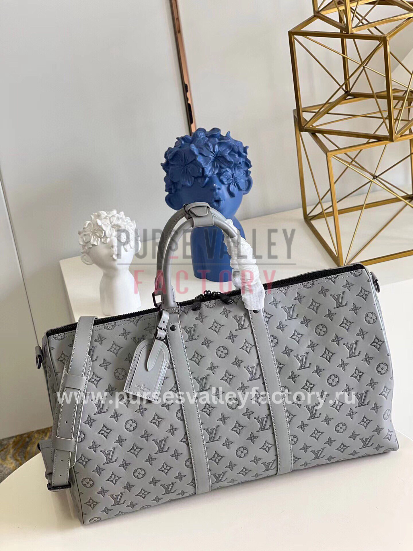 Louis Vuitton Keepall 50 Granite in Embossed Cowhide Leather with