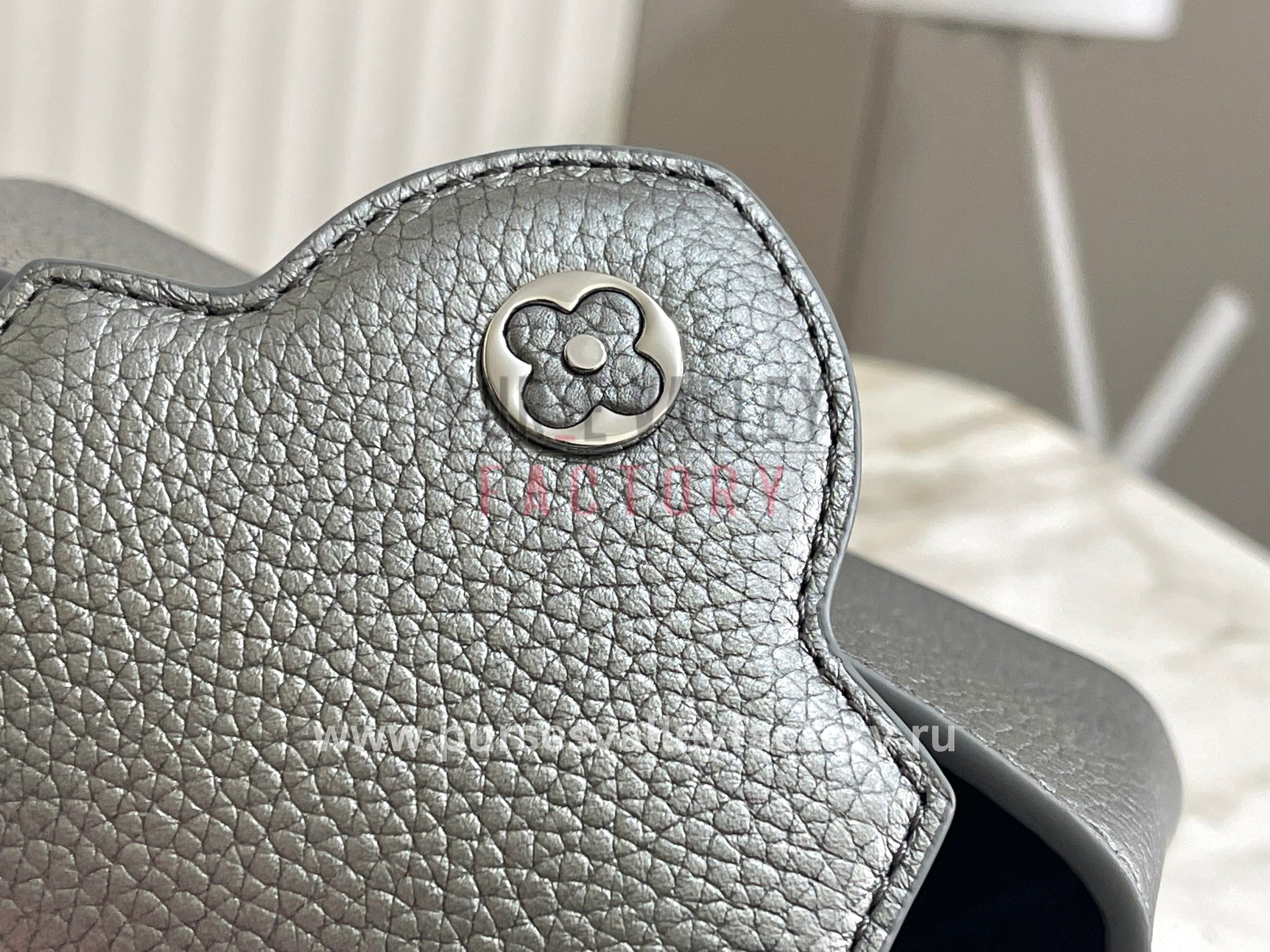 Louis Vuitton Capucines BB Metallic Grey Top Handle Handbag M21102