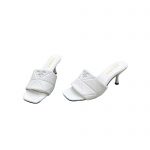 PRADA QUILTED NAPPA LEATHER HEELED SANDALS WHITE 1XX583