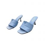 PRADA QUILTED NAPPA LEATHER HEELED SANDALS LIGHT BLUE 1XX583