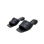 PRADA QUILTED NAPPA LEATHER SABOTS BLACK 1XX583