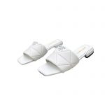 PRADA QUILTED NAPPA LEATHER SABOTS WHITE 1XX583
