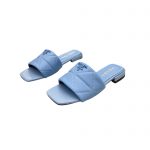 PRADA QUILTED NAPPA LEATHER SABOTS LIGHT BLUE 1XX583