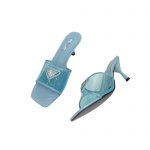 PRADA PLEXIGLAS AND PATENT LEATHER SANDALS LIGHT BLUE 1XX644