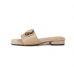VALENTINO VLOGO SIGNATURE SLIDE SANDAL FAWN ZW2S0M21HWS0CR