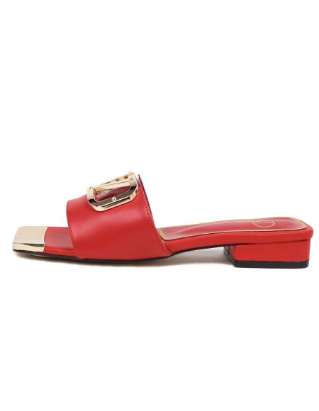 VALENTINO VLOGO SIGNATURE SLIDE SANDAL RED ZW2S0M21HWS0CR