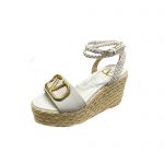 VALENTINO ANKLE STRAP WEDGE SANDAL WHITE 2W2S0F95BAE0NO