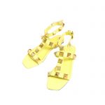 VALENTINO ROMAN STUD FLAT CALFSKIN SANDAL YELLOW 1W2S0BU8ZWM