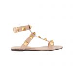 VALENTINO ROMAN STUD FLAT CALFSKIN SANDAL BEIGE 1W2S0BU8ZWM