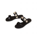 VERSACE FLAT SANDALS BLACK 1007274