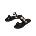 VERSACE FLAT SANDALS BLACK 1007274