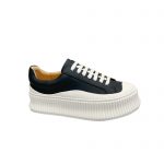 JIL SANDER LEATHER SNEAKERS BLACK AND WHITE D110ASH4
