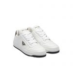 PRADA DOWNTOWN PERFORATED LEATHER SNEAKERS WHITE/BLACK 1E792M