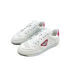 PRADA DOWNTOWN LEATHER SNEAKERS WHITE/PINK 2EE364