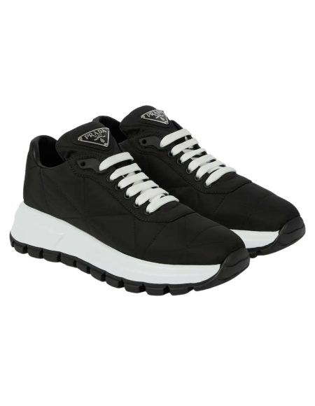 PRADA QUILTED NYLON SNEAKERS BLACK 2EE367
