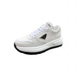 PRADA NYLON GABARDINE SNEAKERS WHITE/BLACK 1E804M
