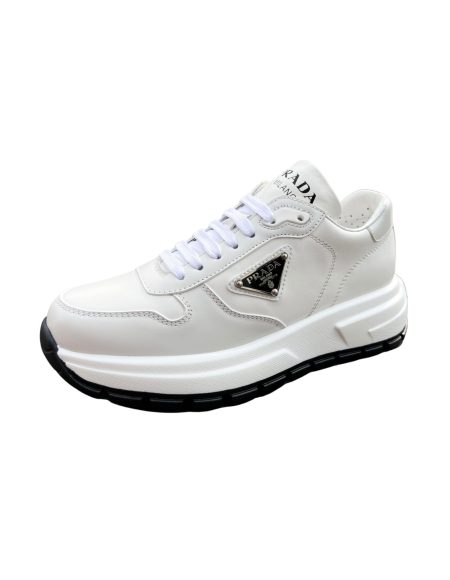 PRADA NYLON GABARDINE SNEAKERS WHITE/BLACK 1E804M