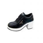 PRADA DOWNTOWN HIGH HEELED SNEAKERS BLACK 1E792M