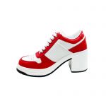 PRADA DOWNTOWN HIGH HEELED SNEAKERS WHITE AND RED 1E792M