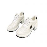 PRADA DOWNTOWN HIGH HEELED SNEAKERS WHITE 1E792M