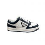 PRADA DOWNTOWN LEATHER SNEAKERS WHITE/BLACK 1E792M