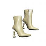SAINT LAURENT HEELED ANKLE BOOTS LIGHT BEIGE 693133