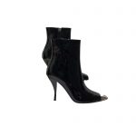 SAINT LAURENT HEELED ANKLE BOOTS BLACK CALF LEATHER 14-FL7ALD