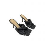 BOTTEGA VENETA DOT WAVE MULES BLACK 708882V