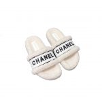 CHANEL WOOL SLIPPERS WHITE/BLACK G39059