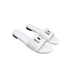 DOLCE GABBANA CALFSKIN SLIDERS WITH DG LOGO WHITE CQ0436AY